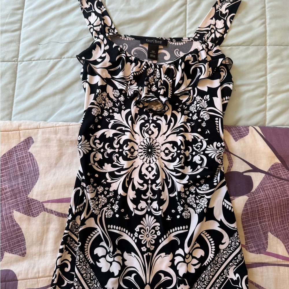 Floral Black and White WHBM Top